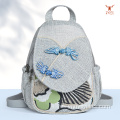 Mochila multifuncional elegante con botón de nudo Cheongsam